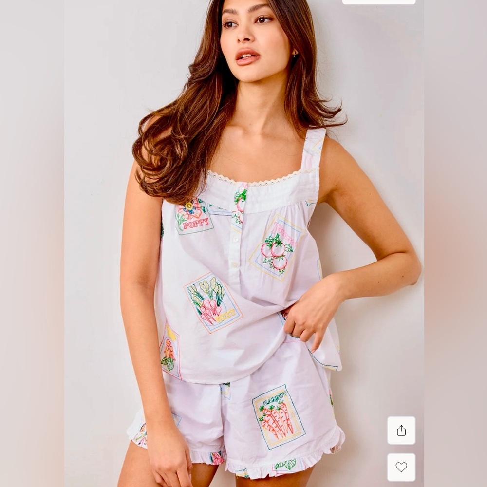 NWT Seed Packet Back to Bed pajamas by Printfresh.Only the XS set is left
